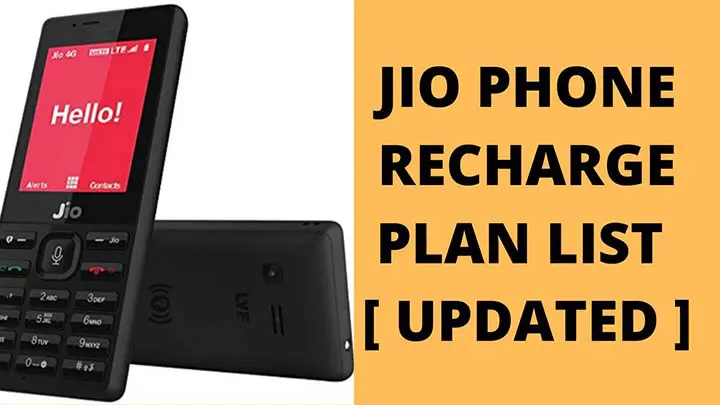 Jio Phone Recharge Plan List Detail