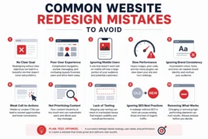 10 Website Redesign Checklist Tips for Better SEO and Performance Common Website Redesign Mistakes to Avoid